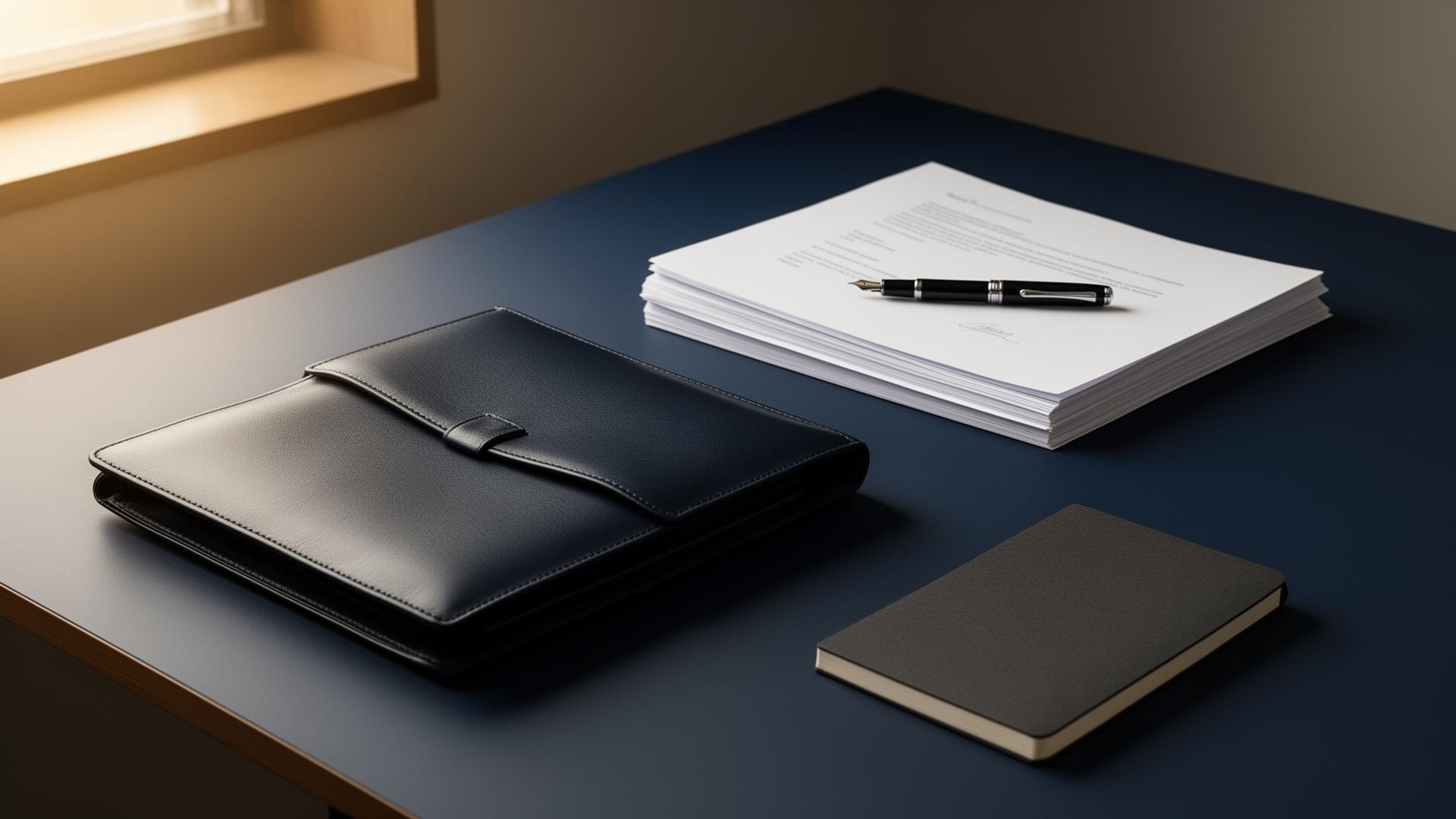 Professional case documentation on a desk